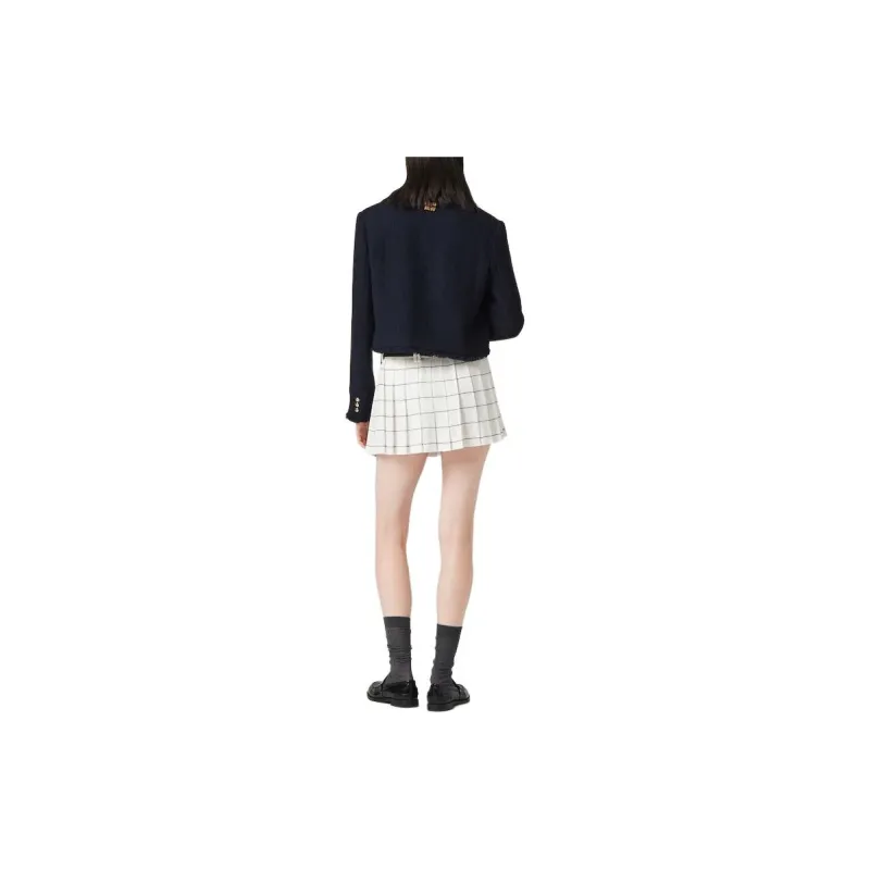 MIU MIU Stretched Pleated Mini Skirt-2