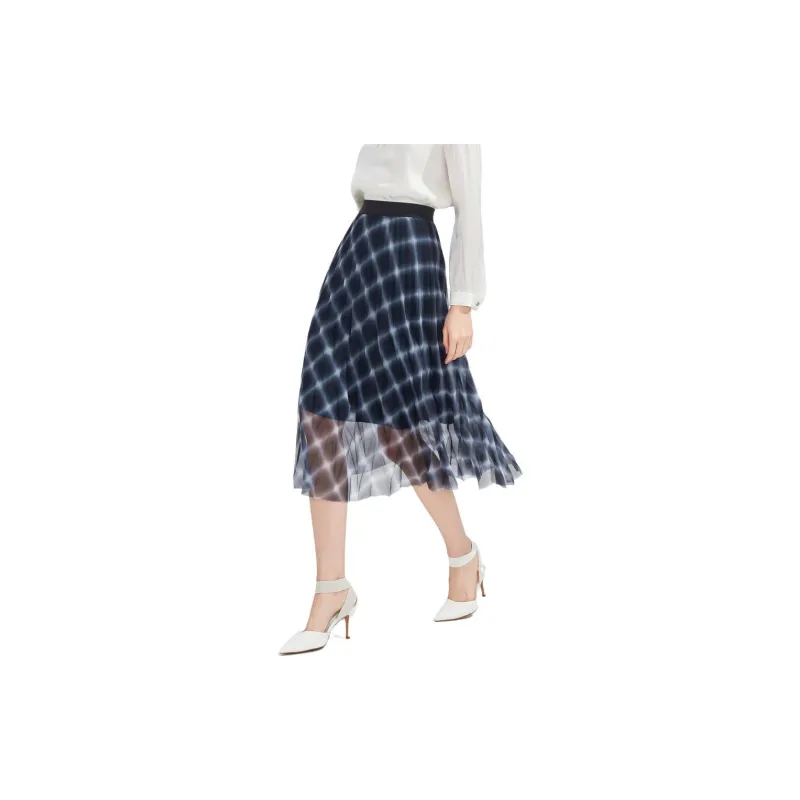 JZ. ANNAKRO Casual Long Skirts Women's Floral Dark Blue-2