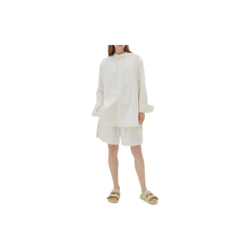 Birkenstock Striped Collarless Pyjama Shirt-3