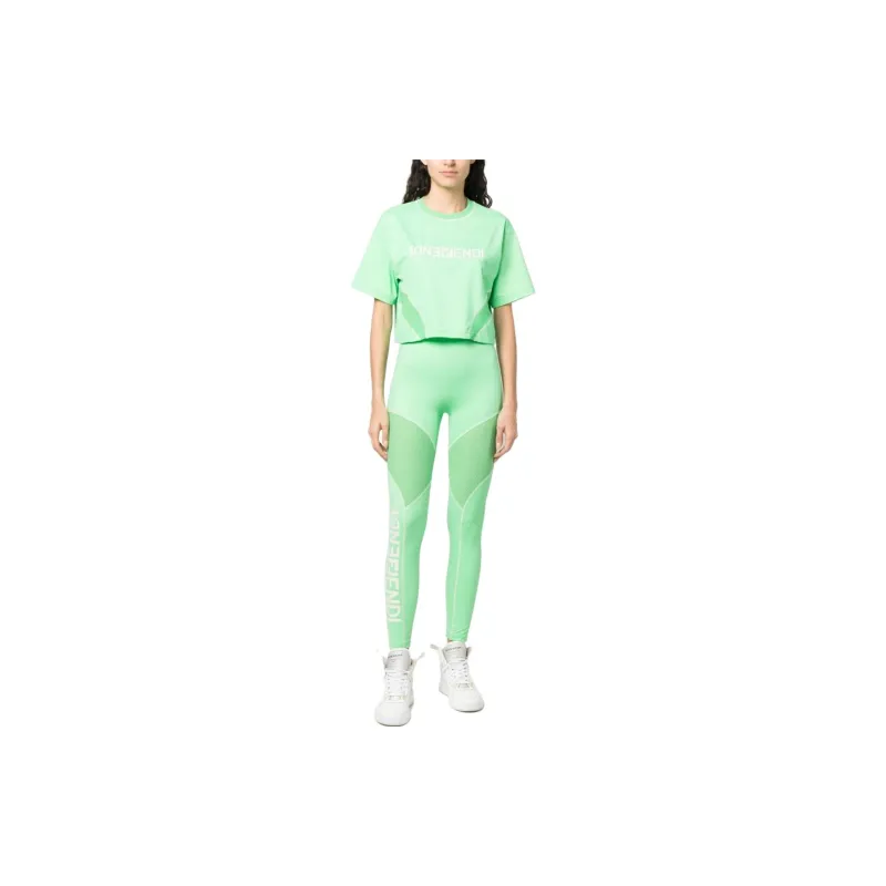 FENDI Sports Pants Women's Green-1