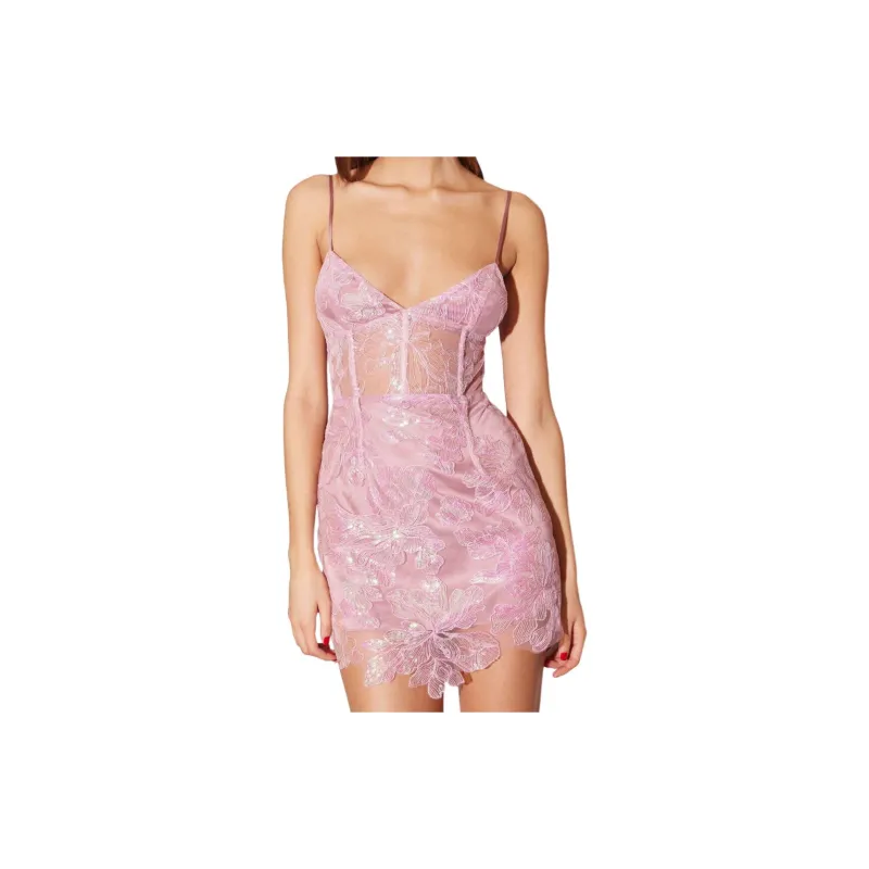 Fleur Du Mal Floral embroidered Sequinned Mini Dress-1