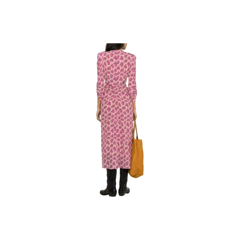 ISABEL MARANT Pattern Printed V Neck Dress-2