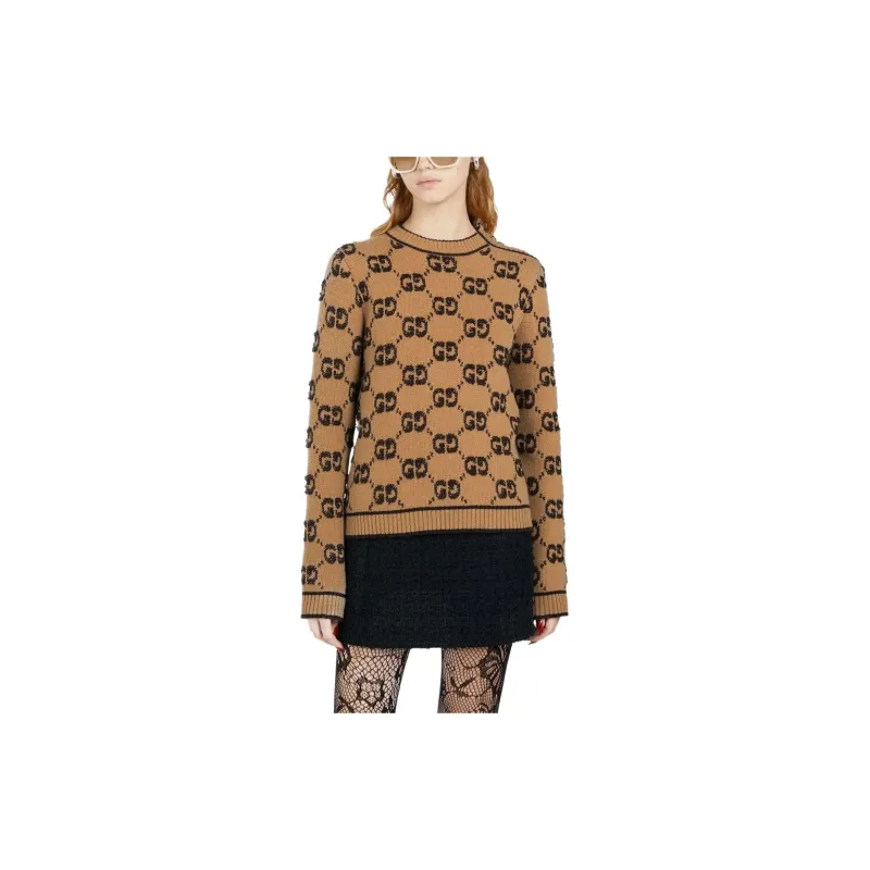 GUCCI Gg Bouclé Jacquard Jumper-1