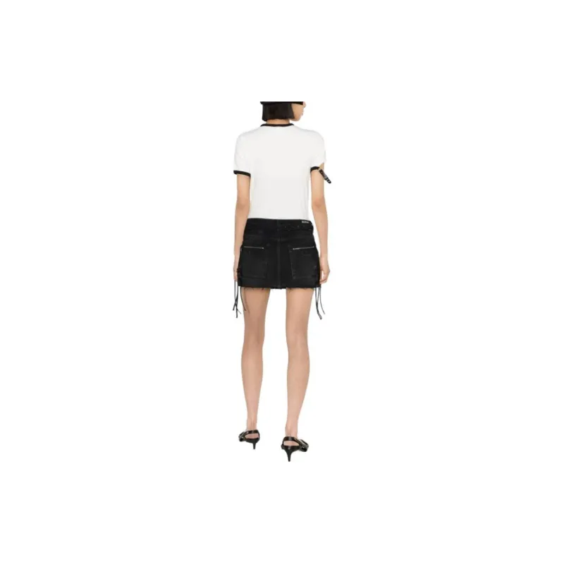 Courrèges Buckle Contrast T Shirt 'Heritage White/Black'-1