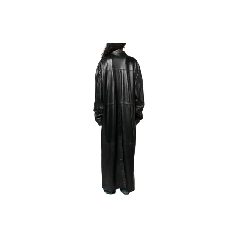 MANOKHI Button-front Leather Coat-2