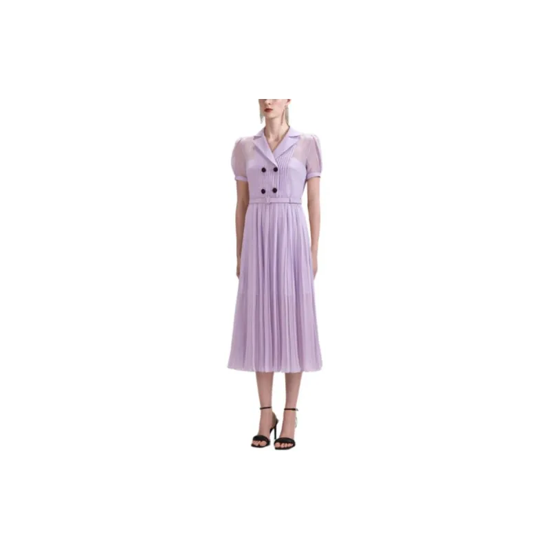 Self portrait Short Sleeved Dress Women's Lilac Purple-1