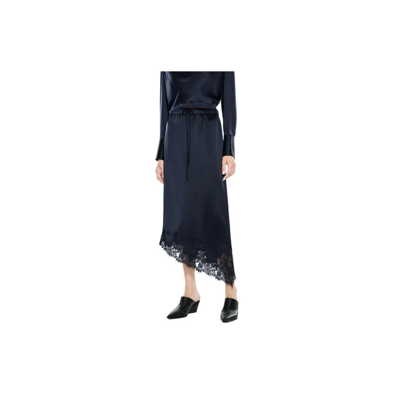COVERINS Casual Long Skirt Women's Navy Blue-1