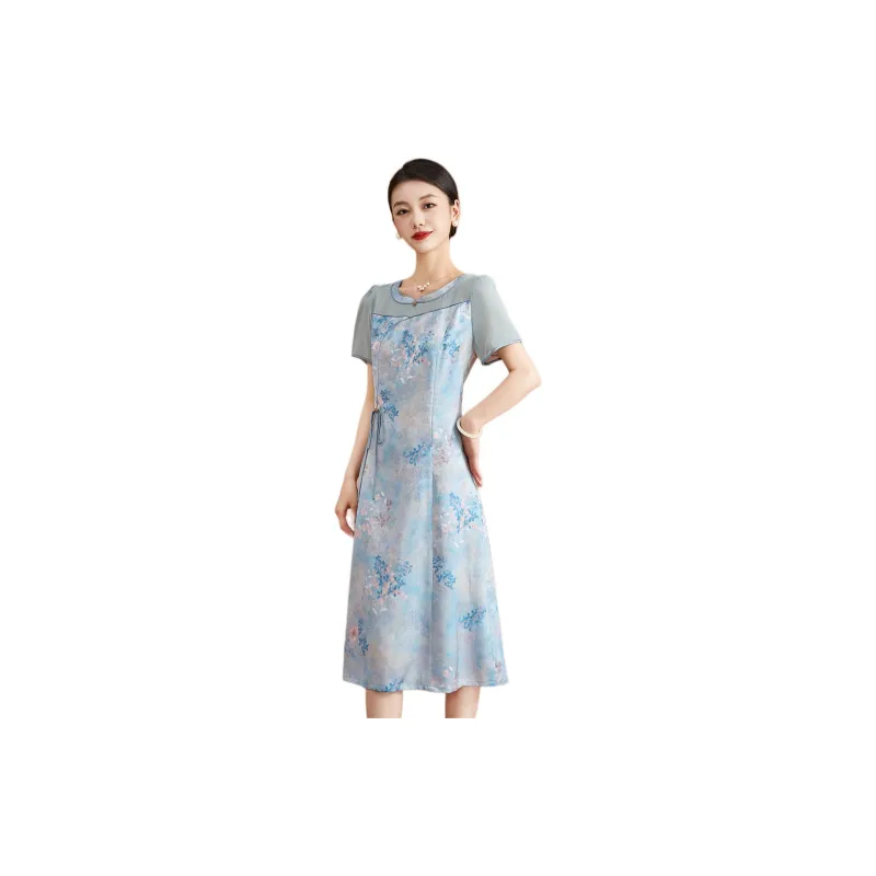 Mylan Short Sleeved Dresses Women's Blue-1