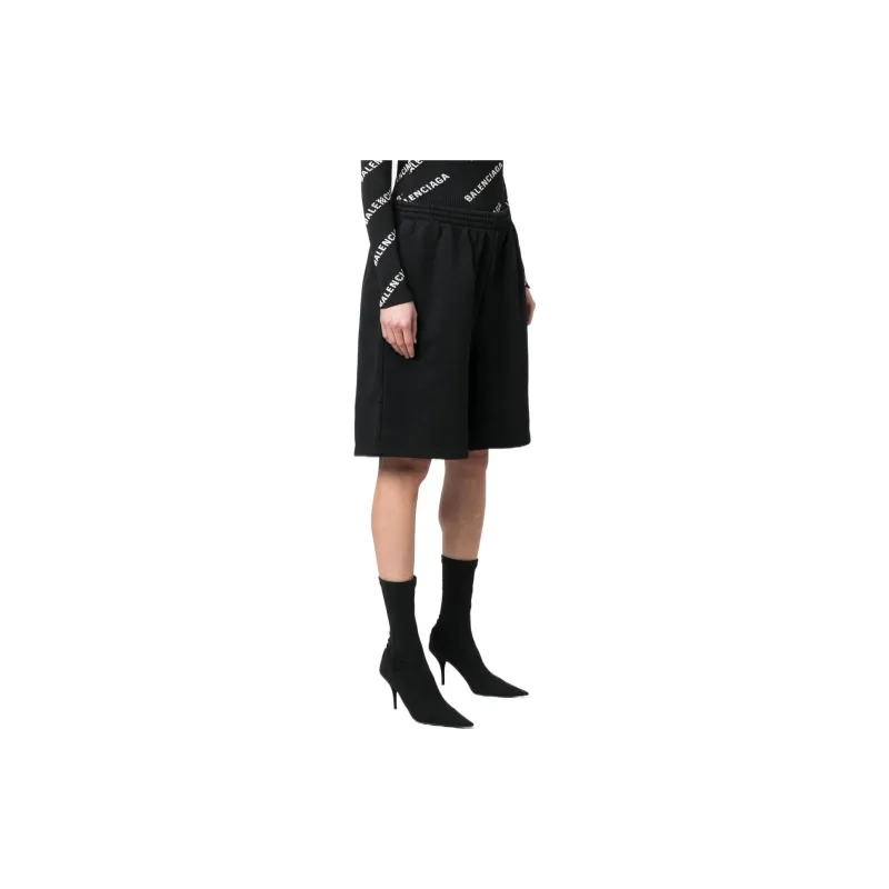 Balenciaga SS22 Casual Shorts Loose Fit Style Women's Black-2