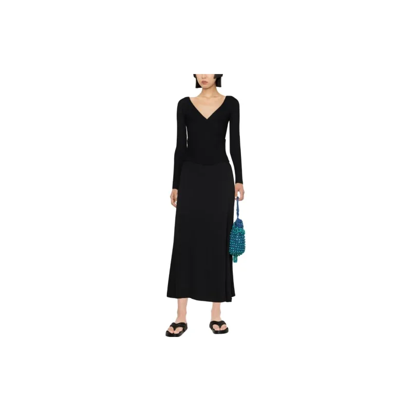 Reformation Casual Long Skirts Women's Black-1