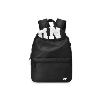 TURN UP Polyester Students Backpack Unisex Black