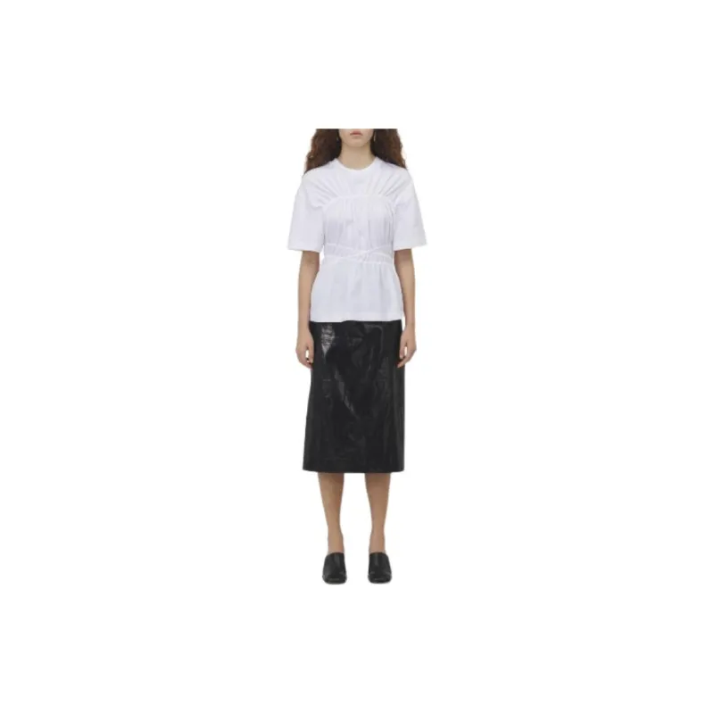 Alexander McQueen Gathered Crewneck T Shirt-1