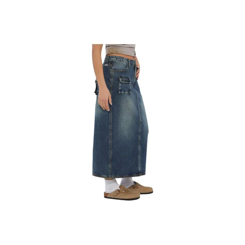 GUESS Denim Long Skirts Women's Denim Blue-3