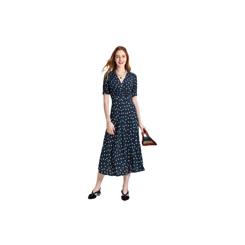 HAVVA Short Sleeved Dresses Women's Polka Dot-2