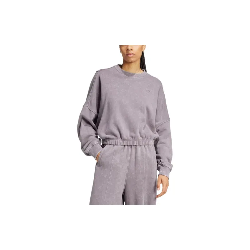 Adidas Originals Premium EssentialsWASHED FW24 Sweatshirt Women's Shadow Trace Gray-1