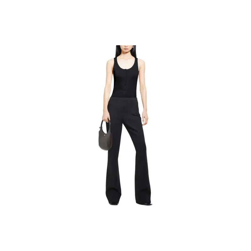 COURREGES 90'S Logo Embroidered Ribbed Tank Top-1