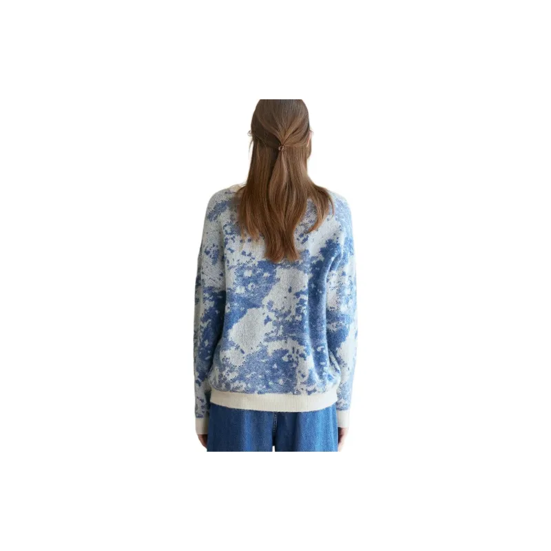 ROEYSHOUSE Sweater Women's White Blue-1