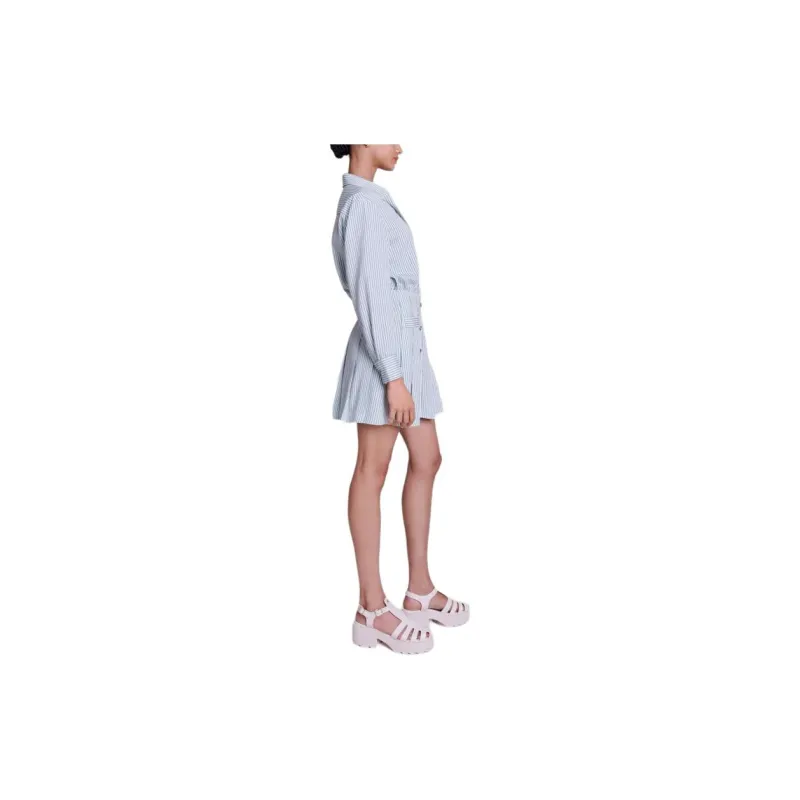 Maje Striped Poplin Shirt Dress-3