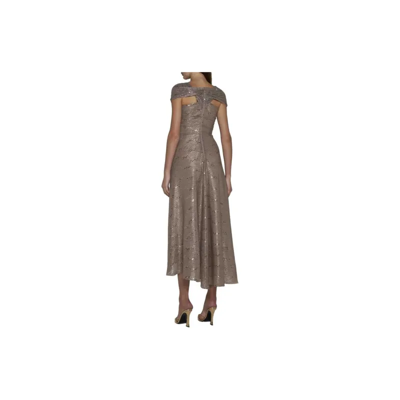 Talbot Runhof Short-Sleeved Dresses Women's Brown-2