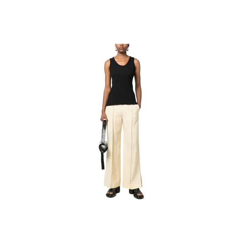 JIL SANDER Logo embroidered Ribbed Top-2