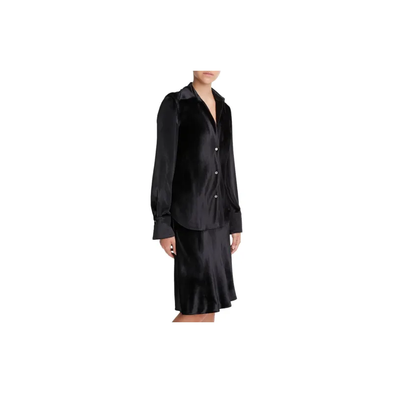 VINCE Long sleeve Velvet Shirt-3