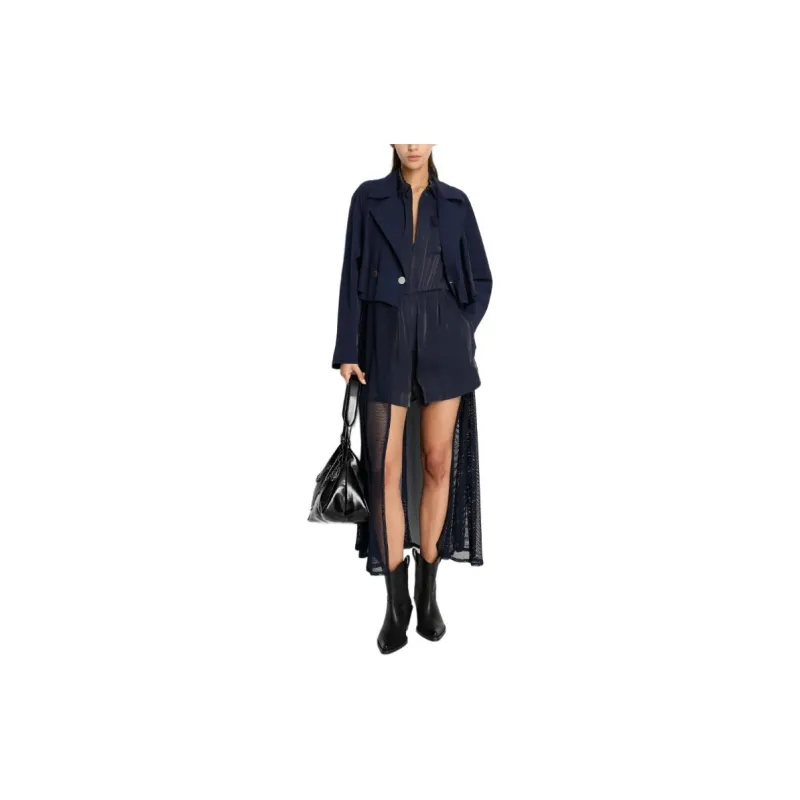 ARMANI EXCHANGE SS24 Trench Coat Women's Dark Blue-1
