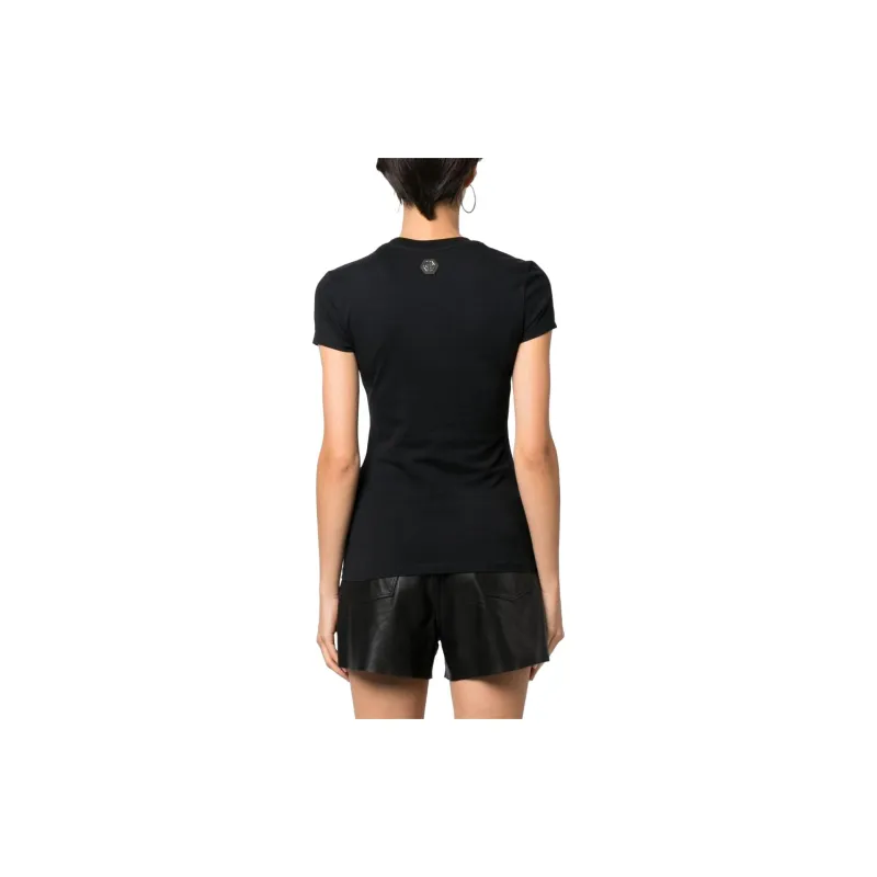 PHILIPP PLEIN Heart motif Rhinestone embellished T shirt-2