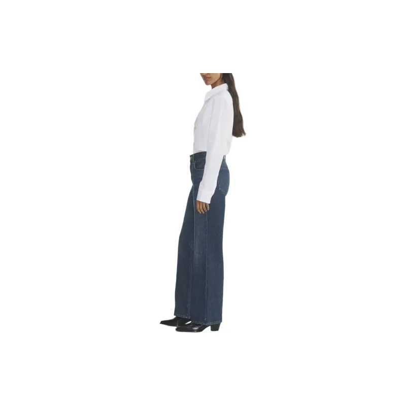 ARITZIA Denim Forum The Farrah Hi-Rise Wide Jean Jeans Women's Be About Dark Bleu/Dark Blue-3