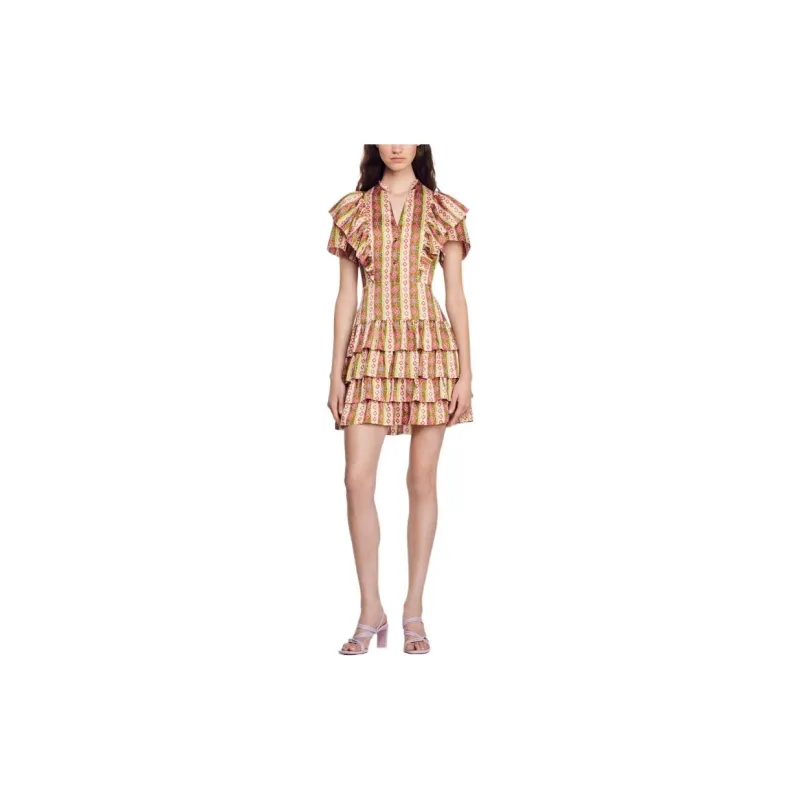 Sandro Short-Sleeved Dresses Women's Multicolor-1