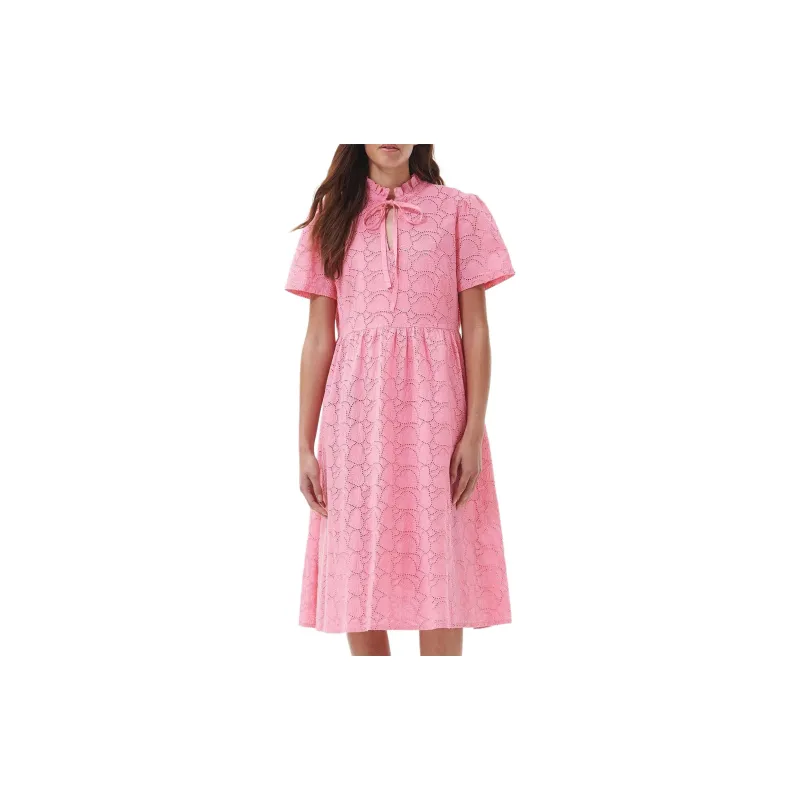 BARBOUR Barbour Palmetto Midi Dress Short-Sleeved Dresses Women's Pink-1