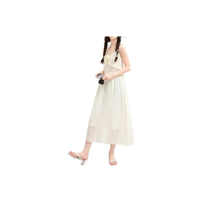 Emodues Slip Dresses Women's Apricot-2