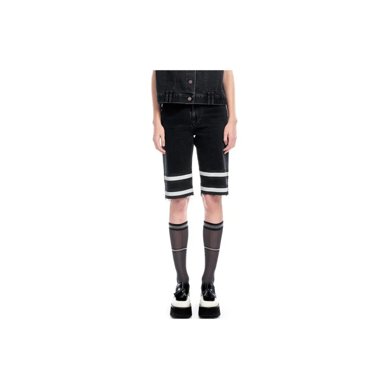 VVNK JANE PLUS Denim Shorts Women's Dark Gray-1