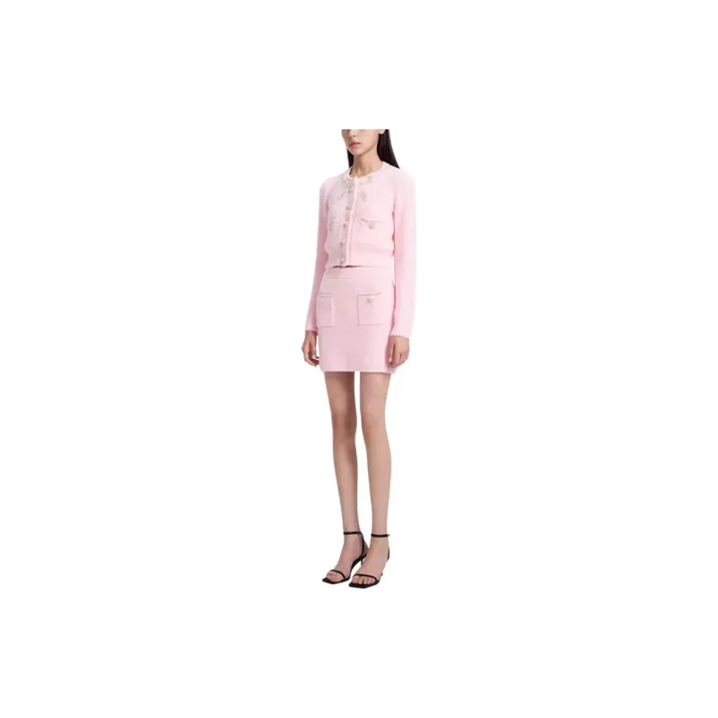 Self portrait Casual Short Skirts Women's Pink-2