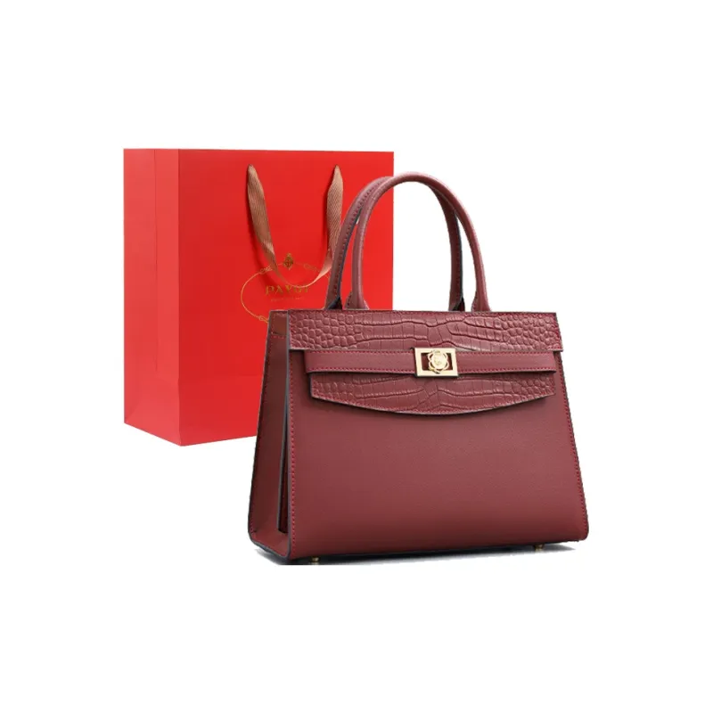 PAYOT Cow Leather Patchwork Synthetic Leather Wedding Bag One Shoulder Handbag Regular Women's Burgundy/Black/Blue/Ecru-1