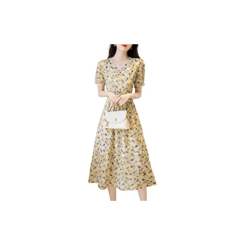 Dme Short Sleeved Dresses Women's Yellow-1