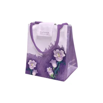 AOSONG Suede Technology Fabric Handbag Storage Bag Unisex Purple Lily Of The Valley