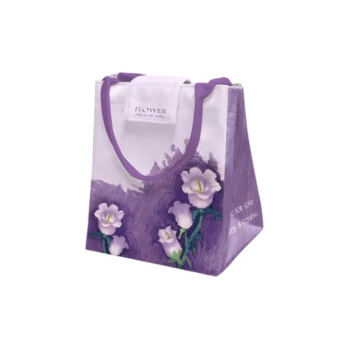 AOSONG Suede Technology Fabric Handbag Storage Bag Unisex Purple Lily Of The Valley