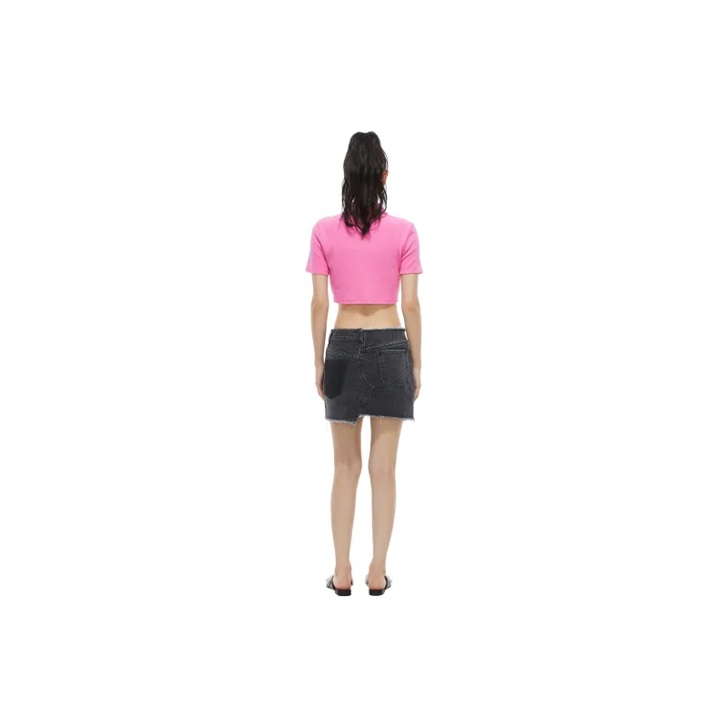 Ann Andelman Denim Short Skirts Women's Black-2