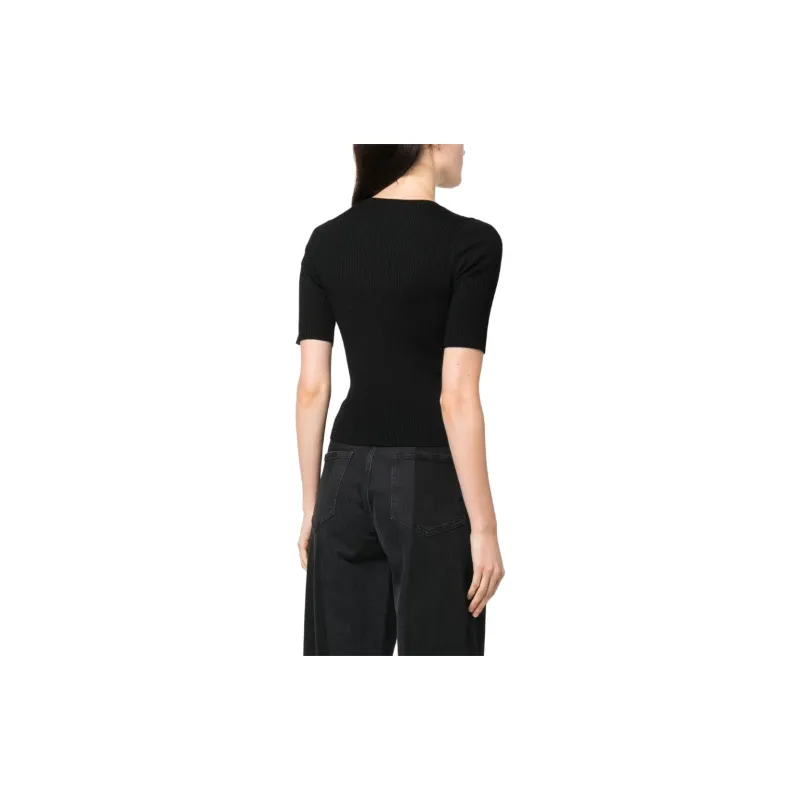 PINKO Intarsia knit Logo Ribbed knit Top-2