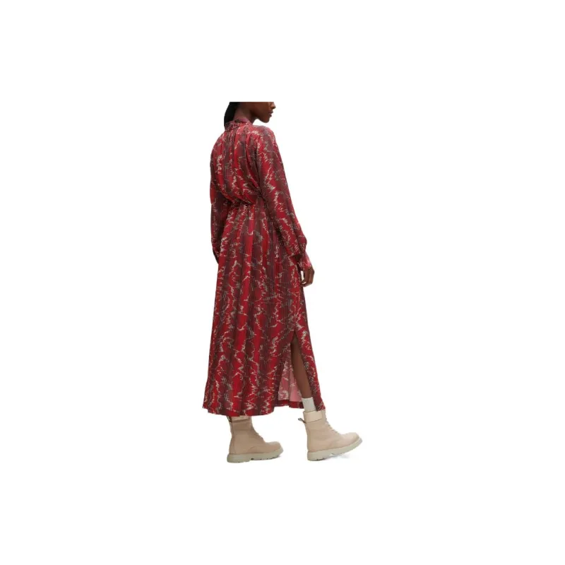 HUGO BOSS Long Sleeved Dresses Women's Red-1