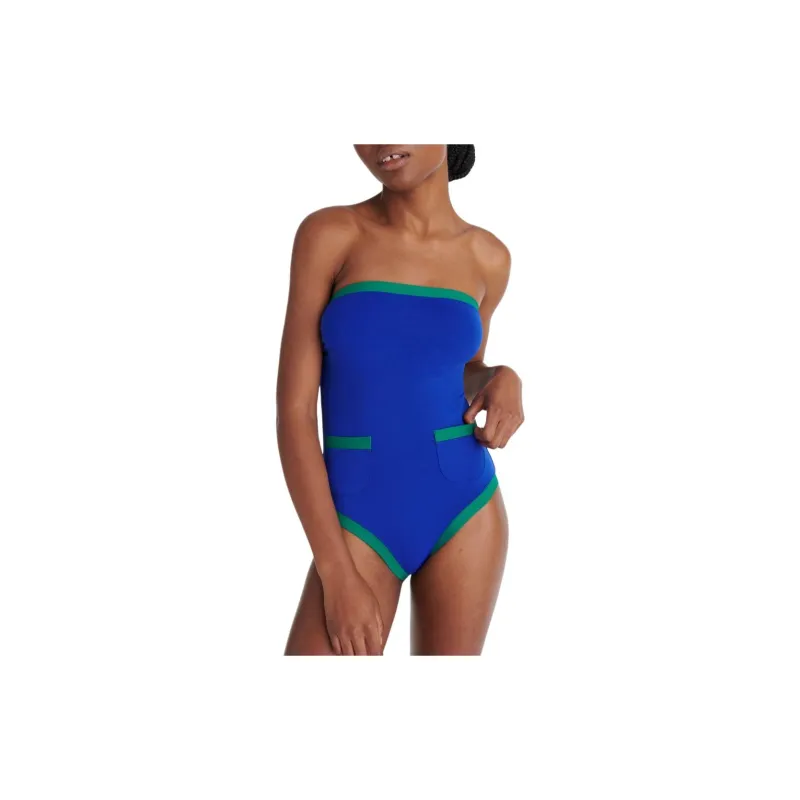 Eres Noche Contrast trim Bustier Swimsuit-3
