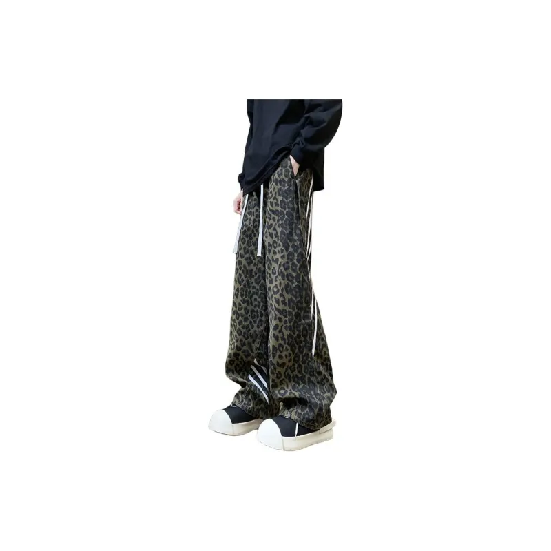 TESTUNG Jeans Unisex Leopard Print-0