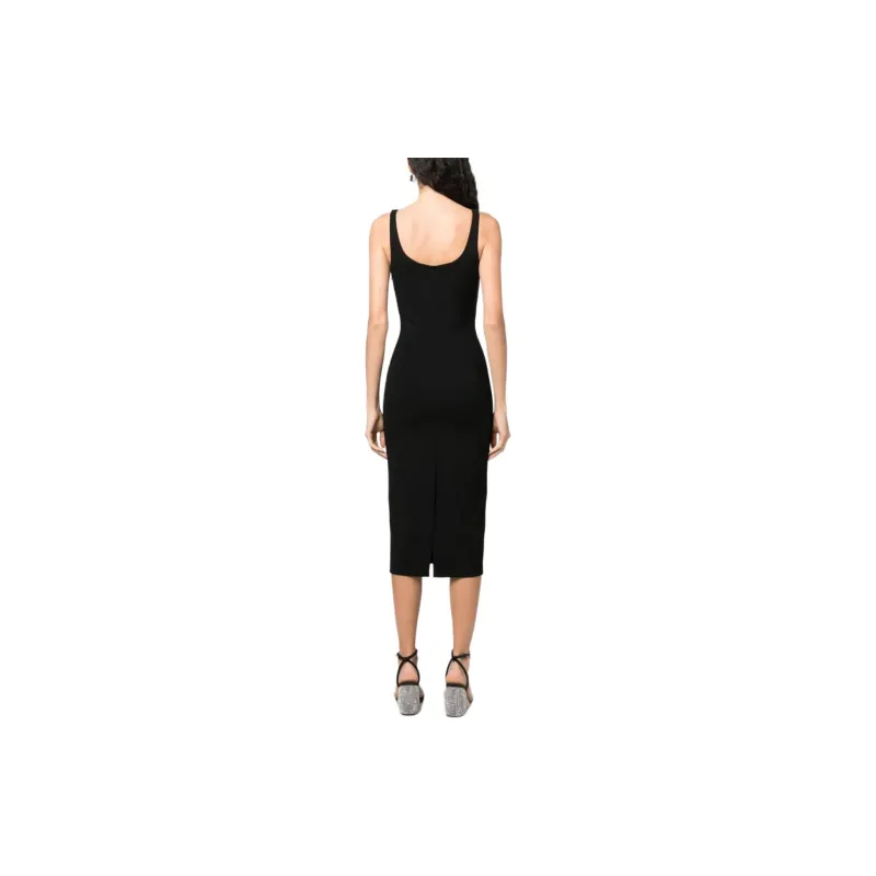 Blumarine Rose Plaque Cut Out Detailed Midi Dress-3