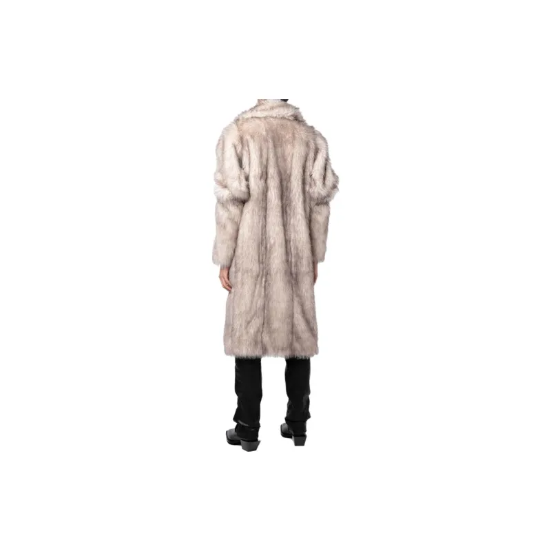 NATASHA ZINKO Velvet-feel Coat Women's Beige-2