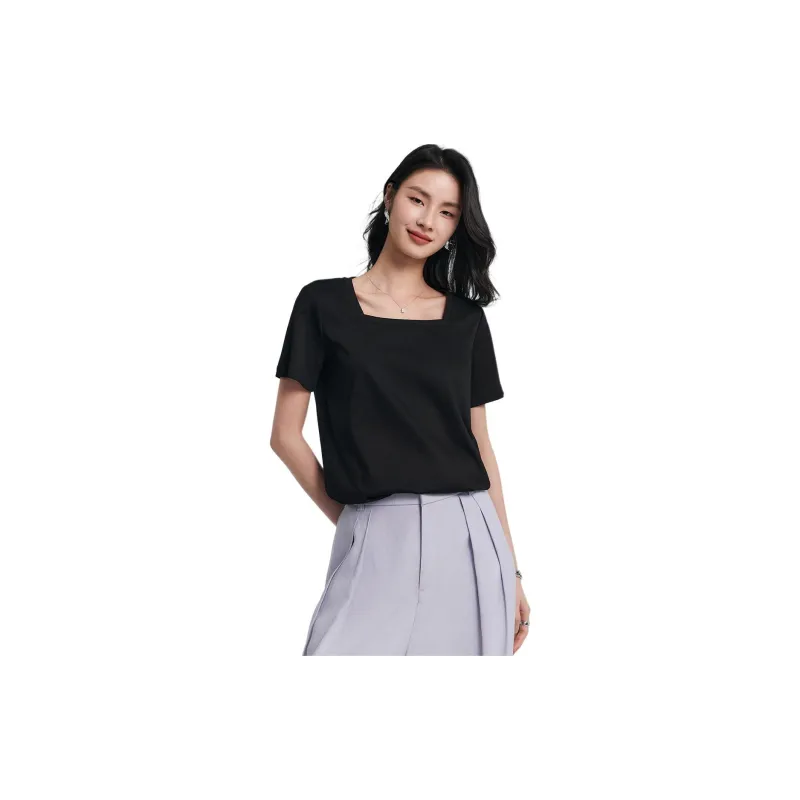 CHUMIAN T Shirt Women's Classic Black-1