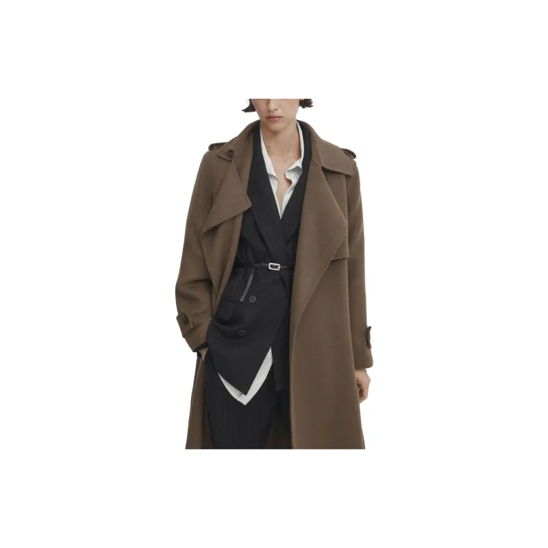 Massimo Dutti Coats Women's Dark Umber-2