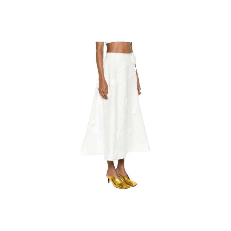 Zimmermann Matchmaker Floral-appliqué Linen Skirt-3