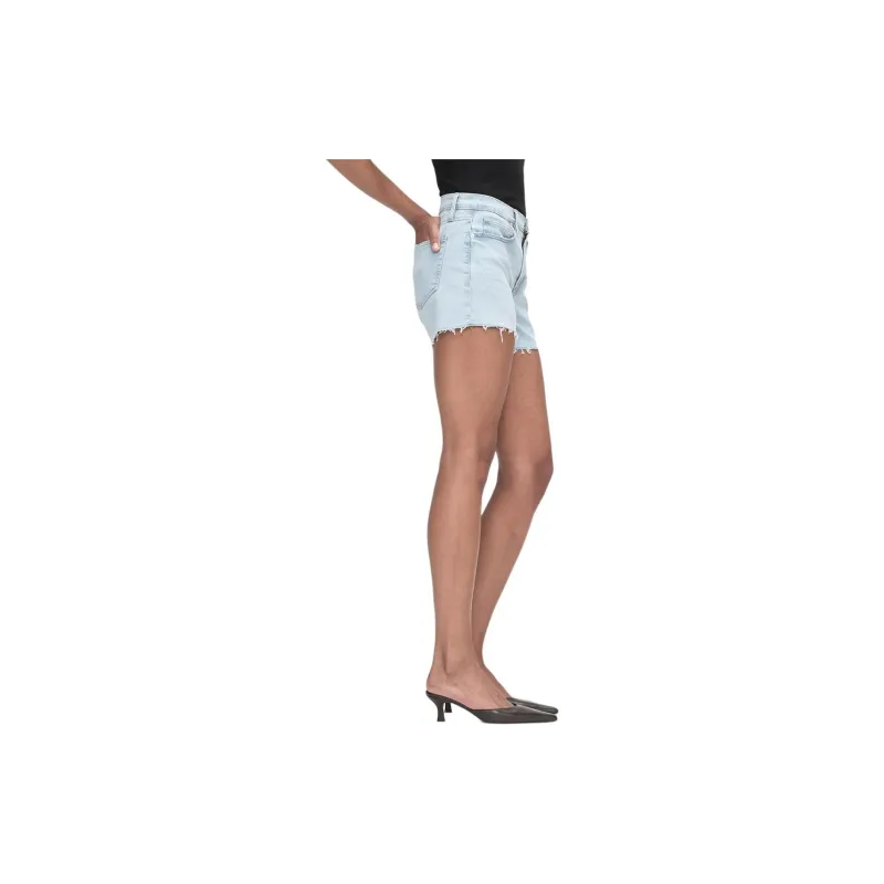 FRAME Le Brigette Raw-Cut Hem Denim Shorts-3