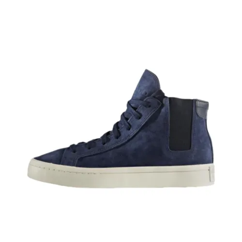 Adidas Originals Courtvantage Anti-Slip Wear-Resistant High-Top Skateboard Shoes Women's Blue