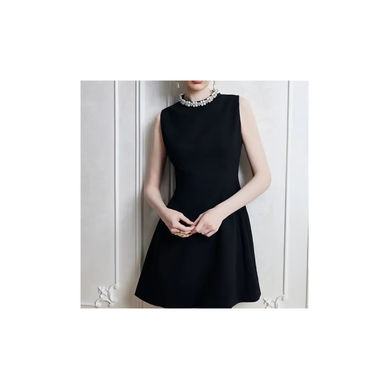 CPAURA Sleeveless Dress Women's Black-6
